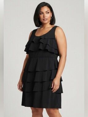 Apt. 9 Black Ruffle Tiered Sleeveless Dress